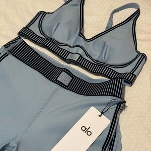 ALO Yoga Women's Celestial Blue Airlift Mesh Line Set NWT